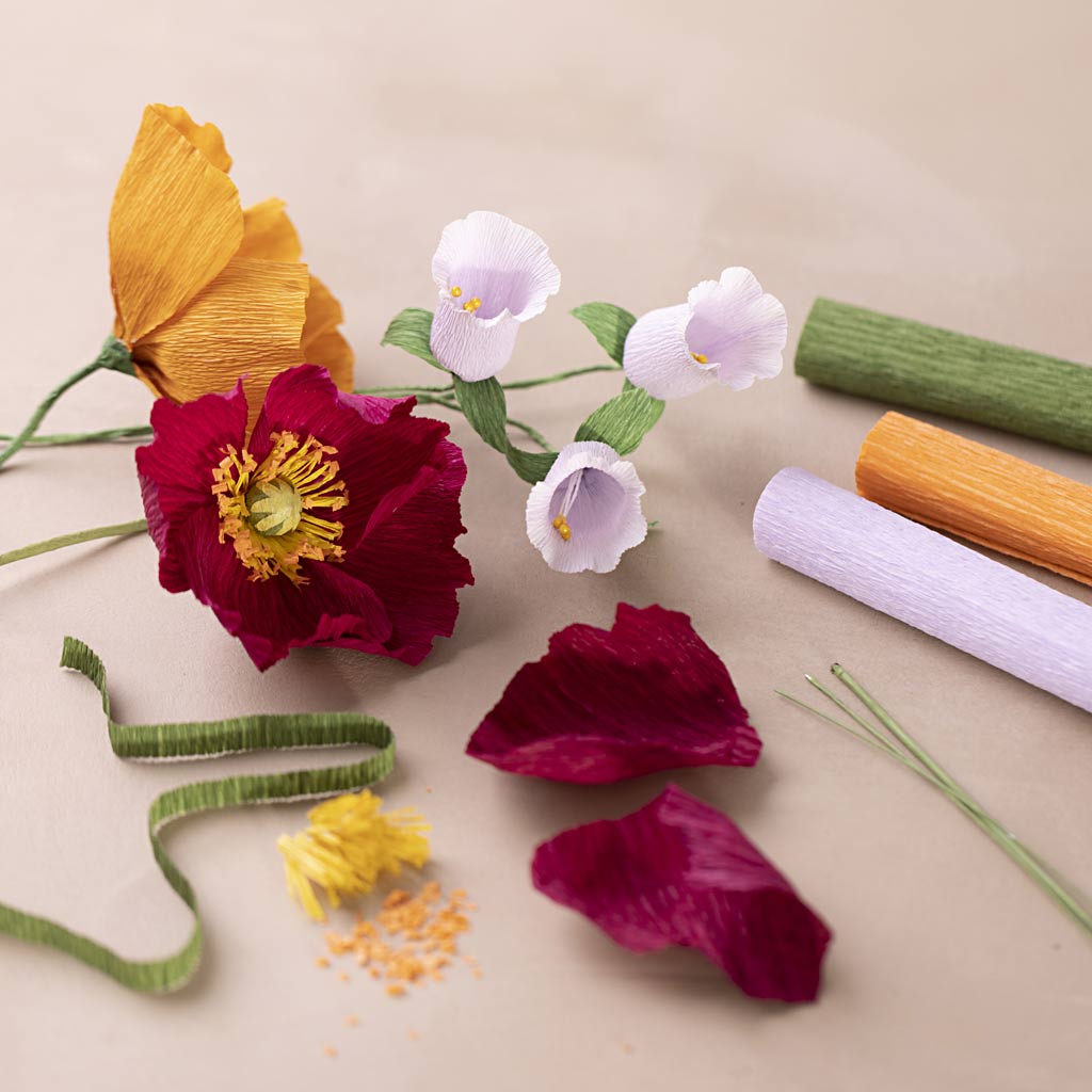 Starter Craft Kit Crepe Paper, Assorted colours, 1 pack-boobam