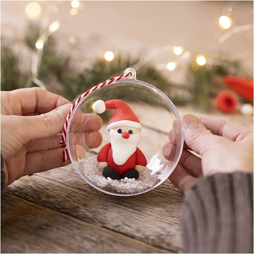 Mini Craft Kit Modelling, Santa Claus, red/white, 1 pack-boobam