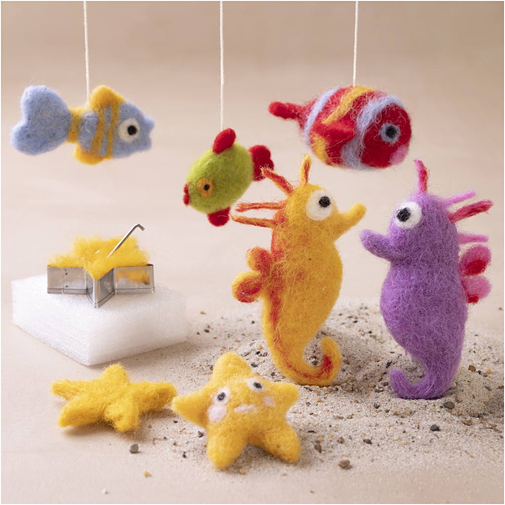 Craft Kit Needle Felting, Animals in water, 1 pack-boobam