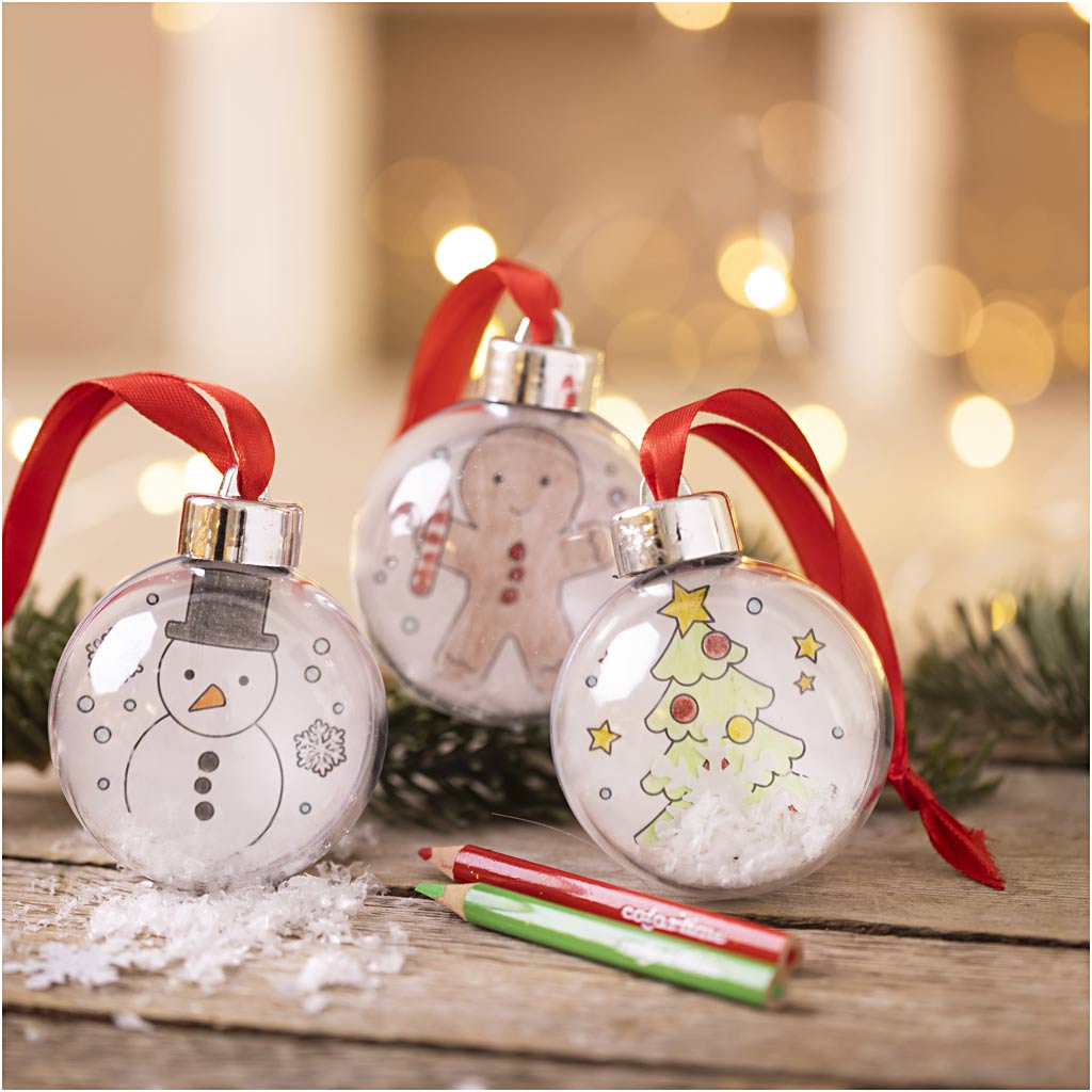 Mini Craft Kit Christmas Baubles, Drawings, 1 pack-boobam