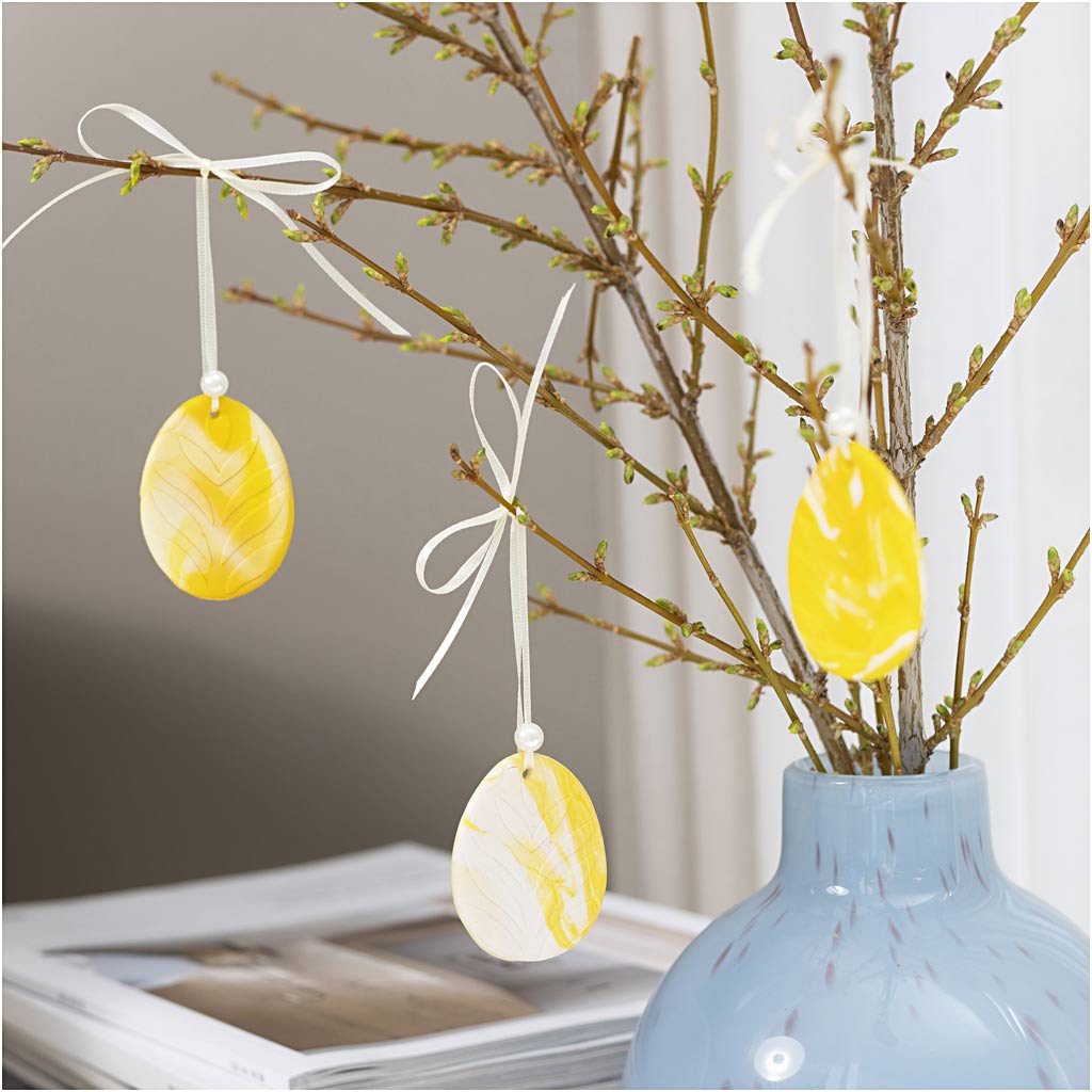 Mini Craft Kit Modelling, Egg, light yellow, pastel colours, 1 pack-boobam