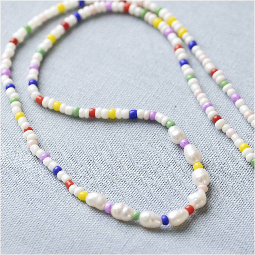 Mini Craft Kit Jewellery, Freshwater Pearl Necklaces, 1 pack-boobam