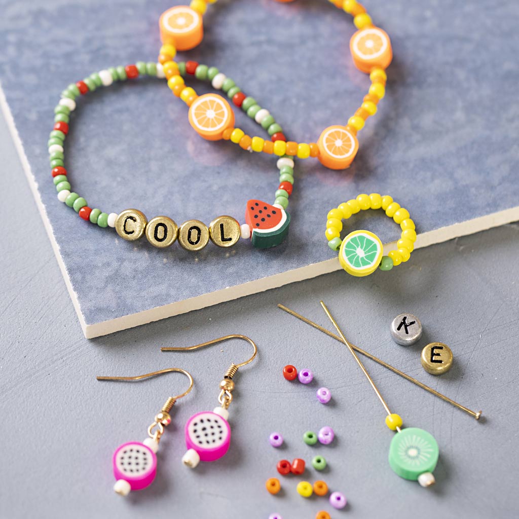 Craft Mix Jewellery, Fruit Mix, ca. 1600+ pc, bold colours, 1 pack-boobam