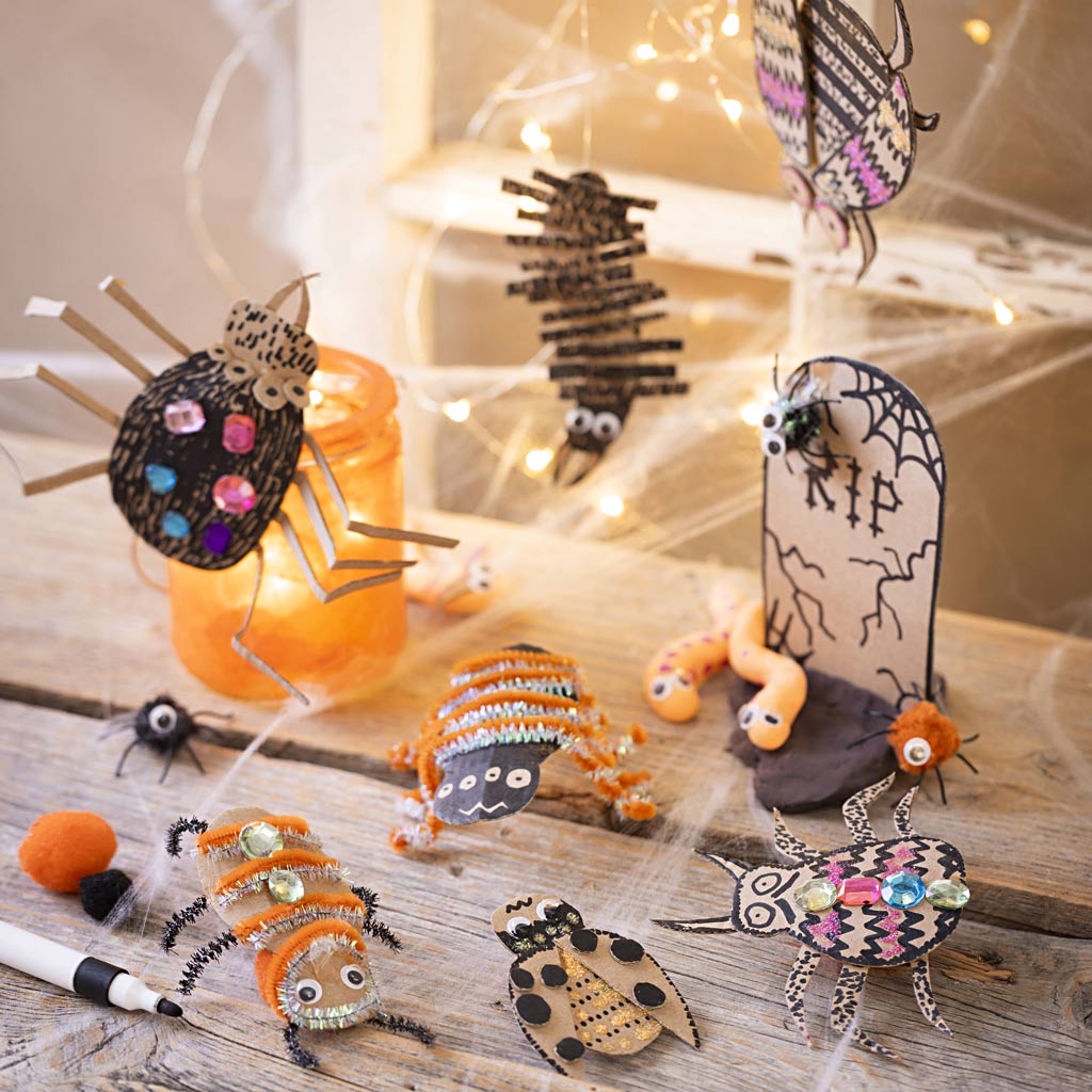Craft Kit Decoration, Insects, worms and tombstones, assorted colours, 1 pack-boobam