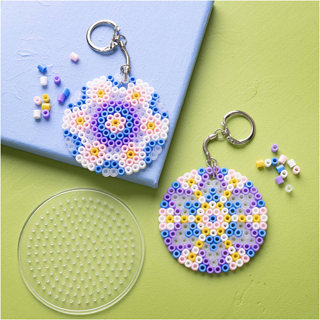 Mini Craft Kit Fuse Beads, Charms/bag decorations, assorted colours, 1 pack-boobam