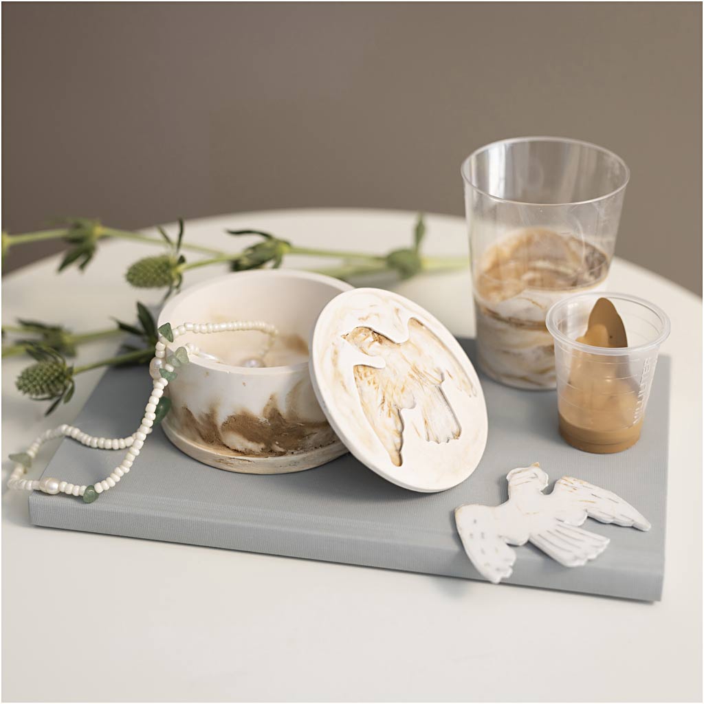 Craft Kit Resin Casting, Jar with lid, beige, off white, 1 pack-boobam