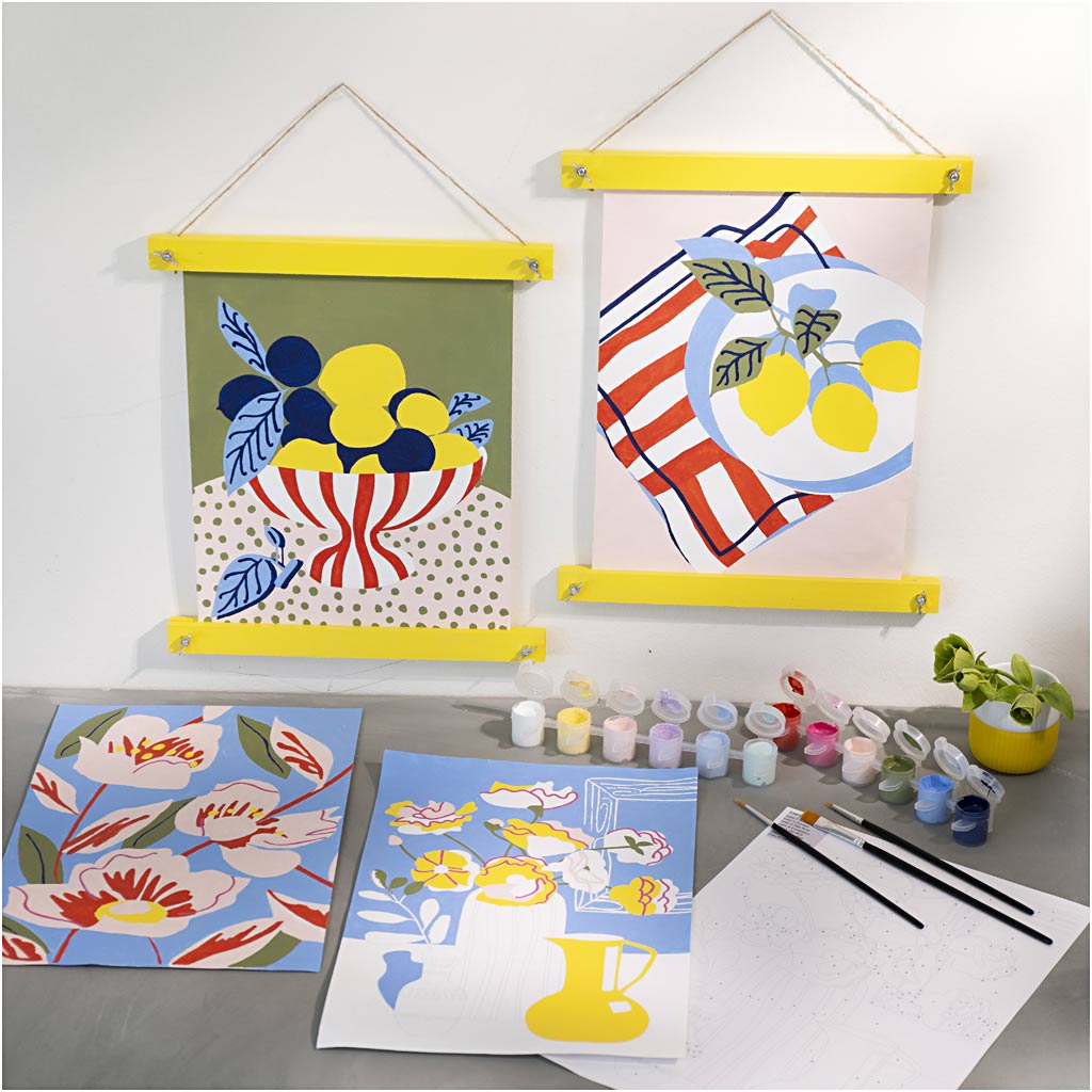 Craft Kit Colouring, Paint by numbers, acrylic paint, 1 pack-boobam
