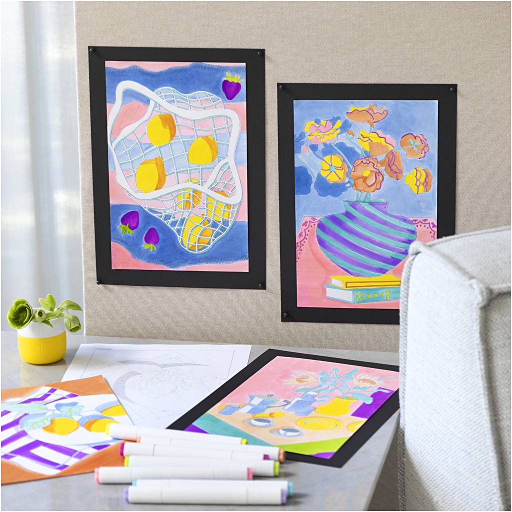 Craft Kit Colouring, Paint by numbers, markers, 1 pack-boobam