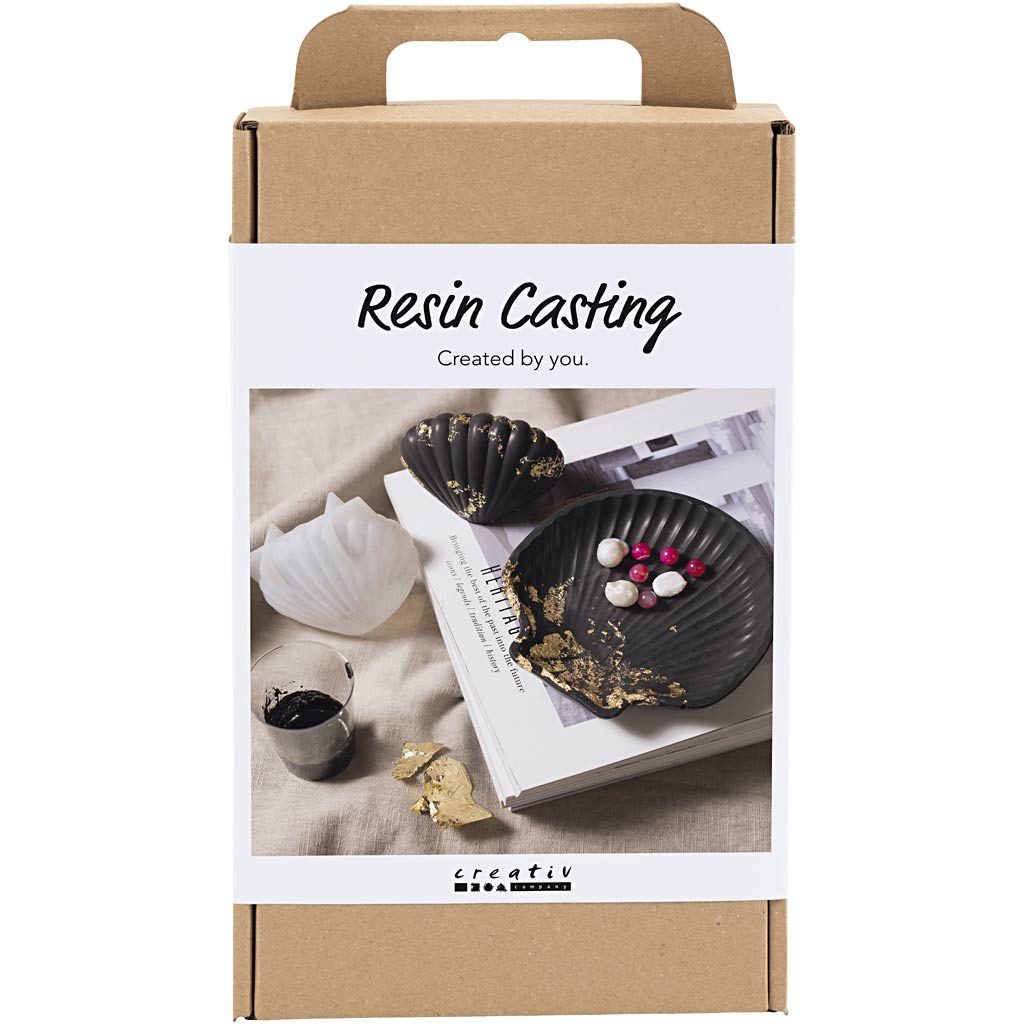 Craft Kit Resin Casting, Mussel, black, gold, 1 pack-boobam