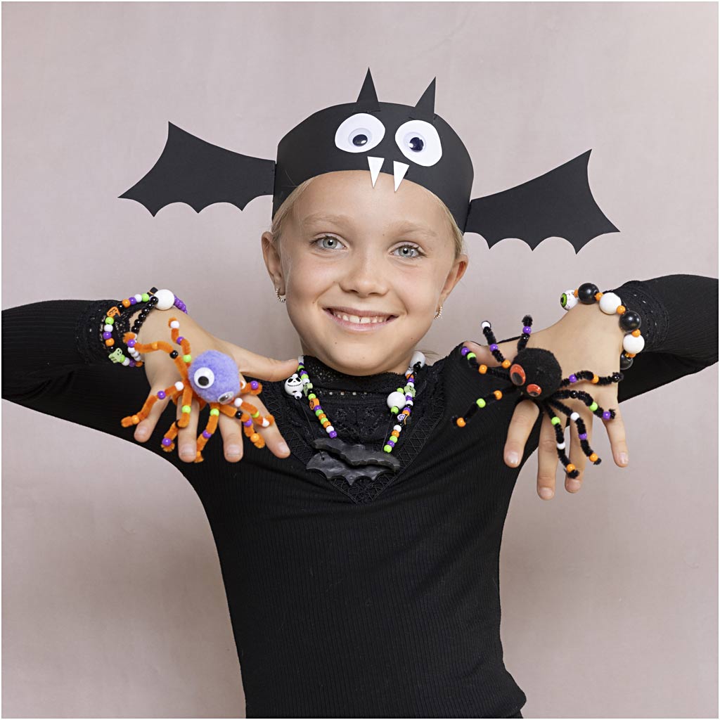 Craft Kit Spooky Accessories, Costumes and jewellery, halloween colours, 1 pack-boobam
