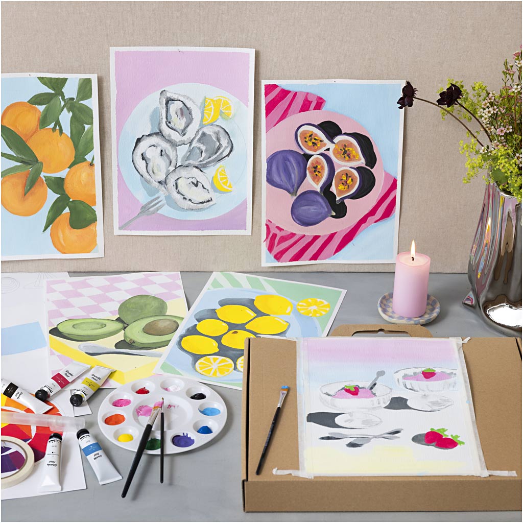 Starter Craft Kit Gouache, Paintings, assorted colours, 1 pack-boobam