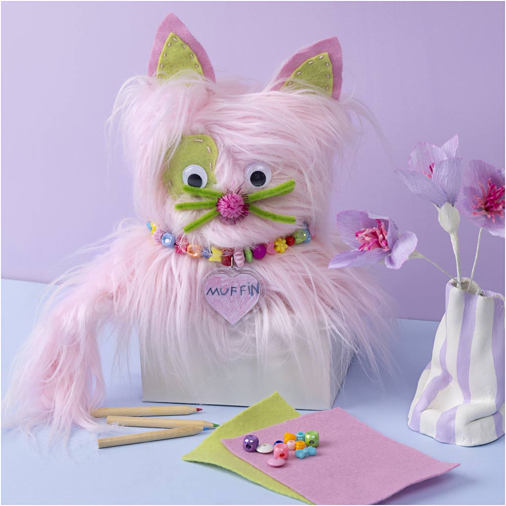 Craft Kit Sewing, Cat, assorted colours, 1 pack-boobam
