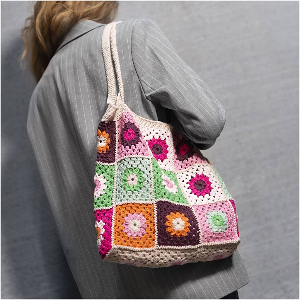 Craft Kit Crochet, Bag, colorful, cream, 1 pack-boobam