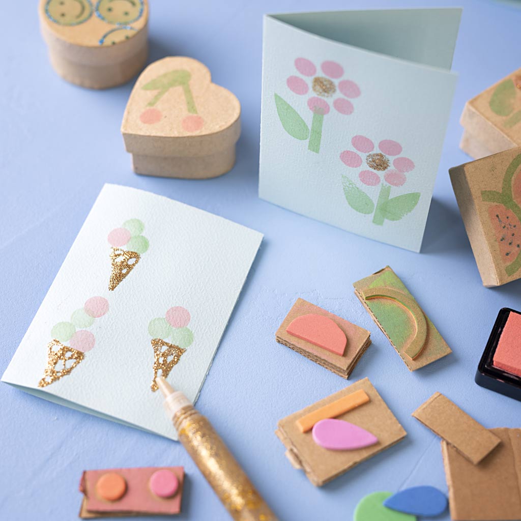 Group Craft Kit Foam Printing, Cards and boxes, 1 pack-boobam