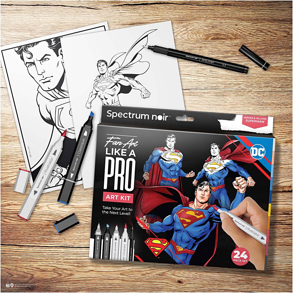 Craft Kit Illustration, Superman, assorted colours, 1 pack-boobam