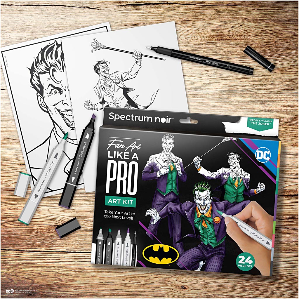 Craft Kit Illustration, Heroes & Villains: Joker, assorted colours, 1 pack-boobam