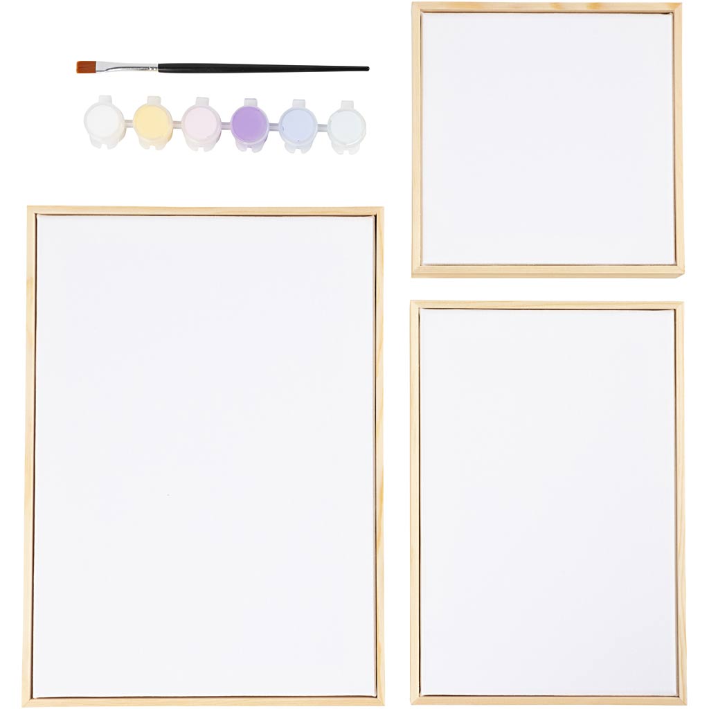 Stretched Canvas Mix, Pastel colours, 1 pack-boobam