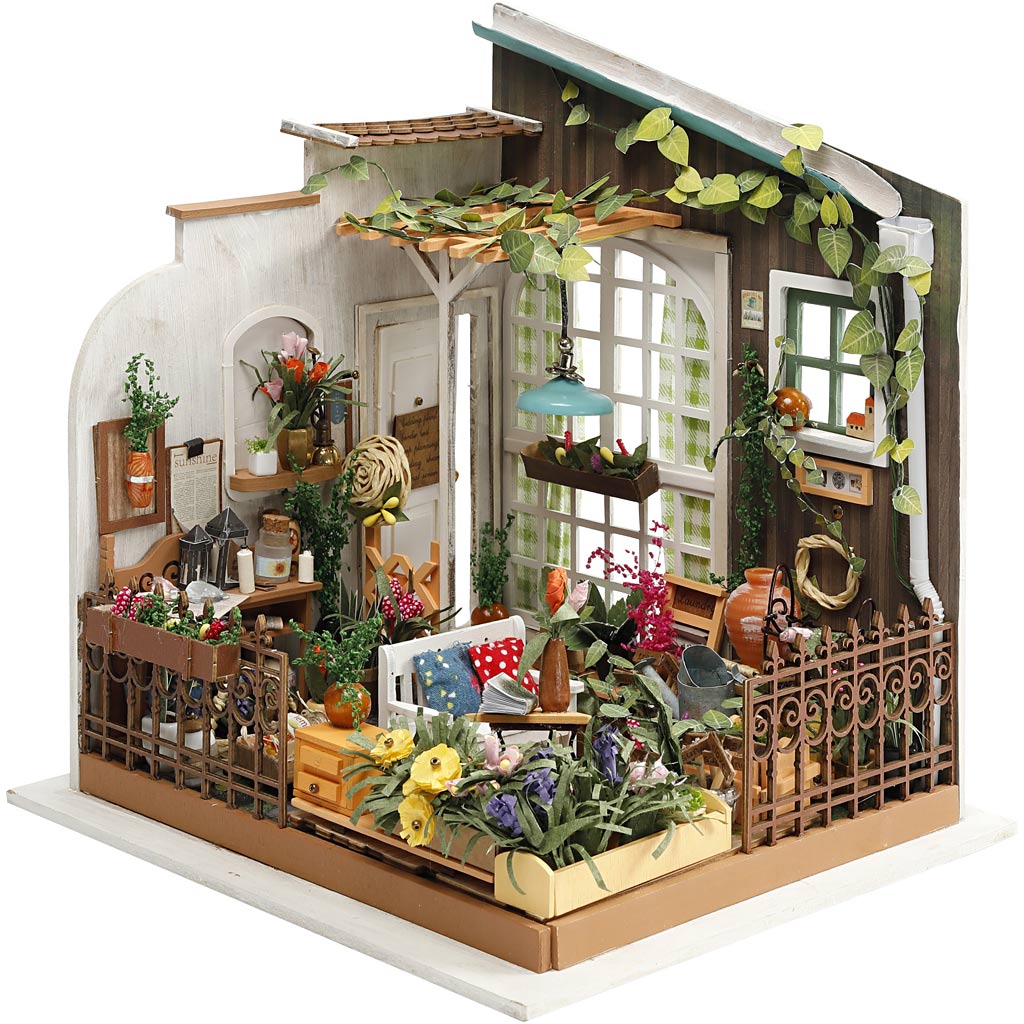 DIY Miniature Room, Garden, H: 21 cm, W: 19,5 cm, 1 pc-boobam
