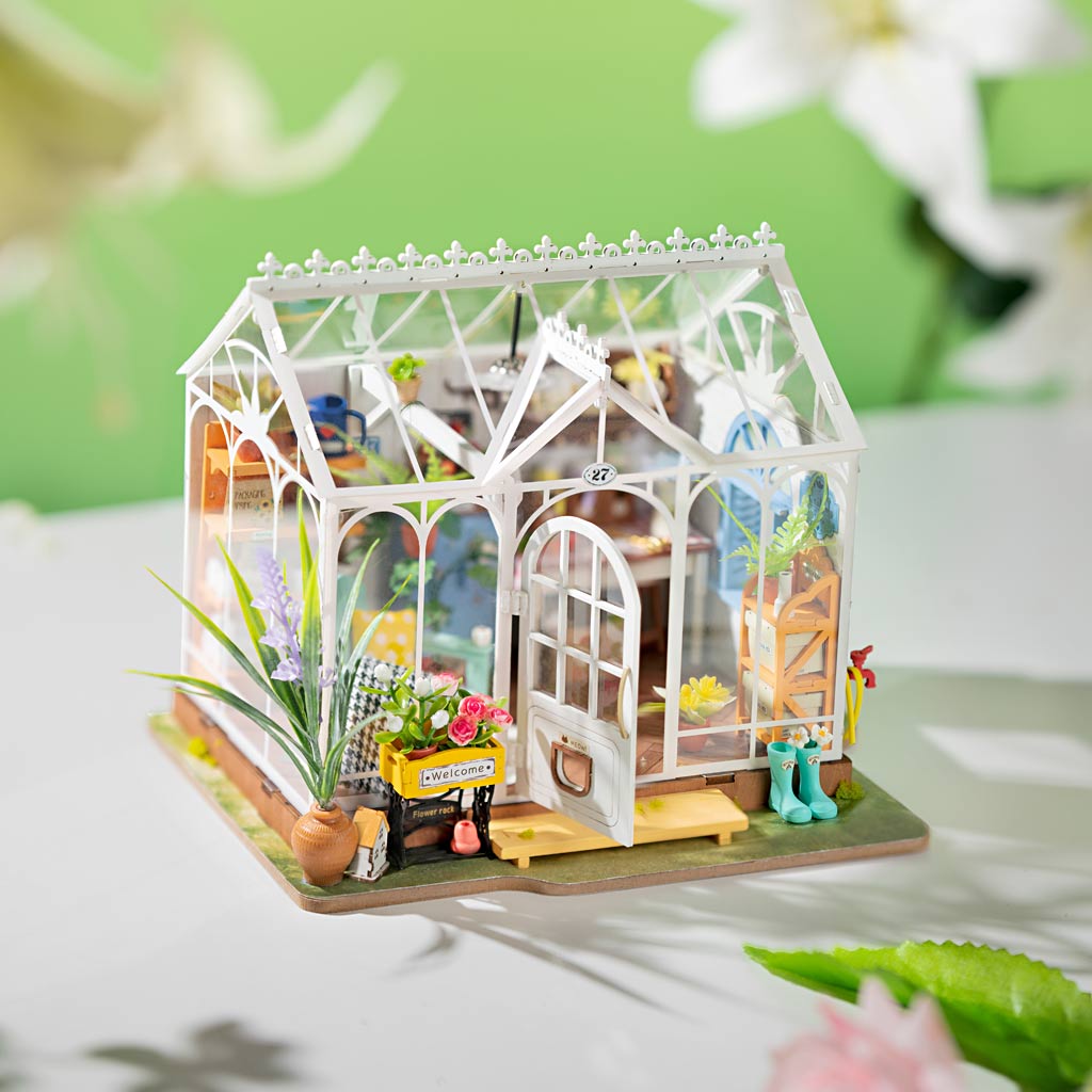 DIY Miniature Room, Greenhouse, H: 19 cm, L: 19 cm, W: 24 cm, 1 pc-boobam