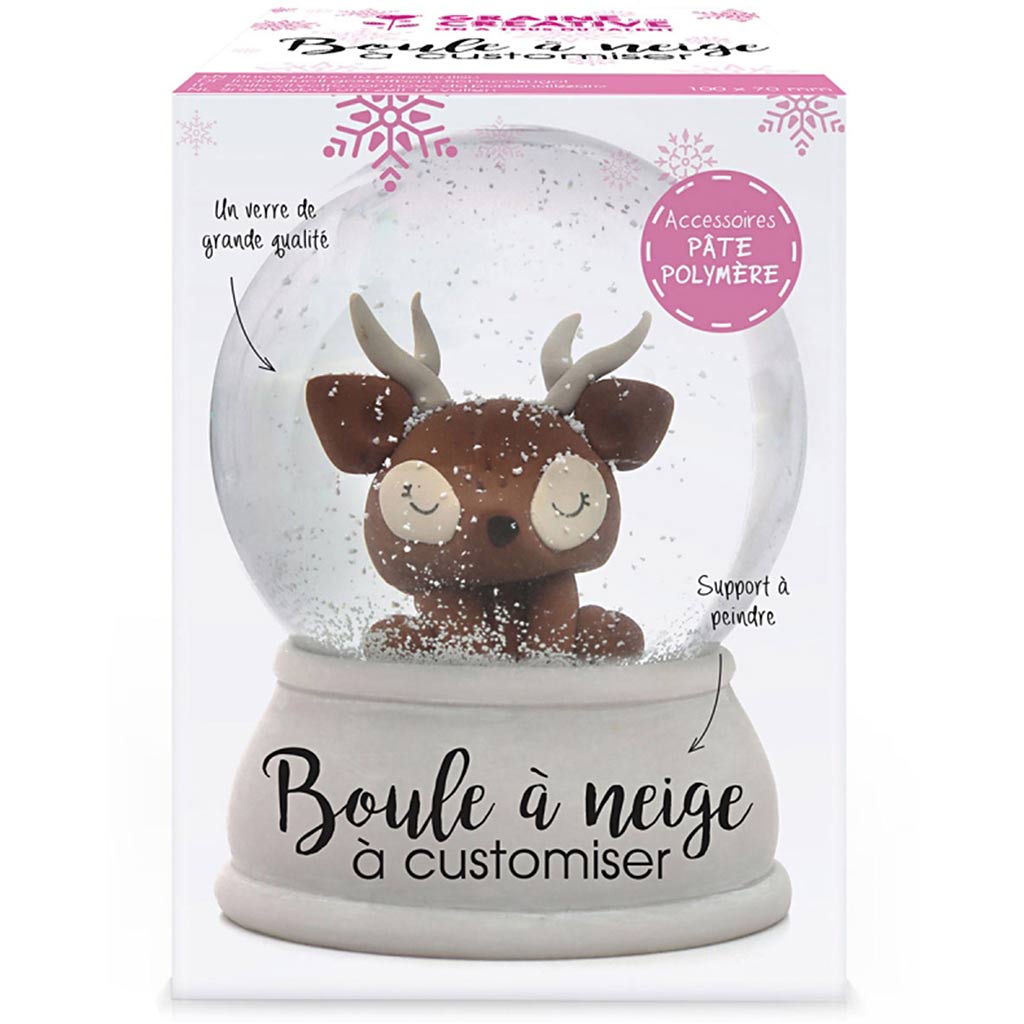 Customisable snow globe kit, Size 8x10,3 cm, 1 pack-boobam