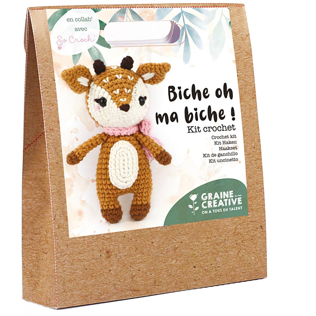 Crochet kit, Deer, size 17 cm, 12 pc/ 1 pack-boobam