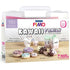 Fimo figurine case, Family Kawaii, 18 pc/ 1 pack-boobam