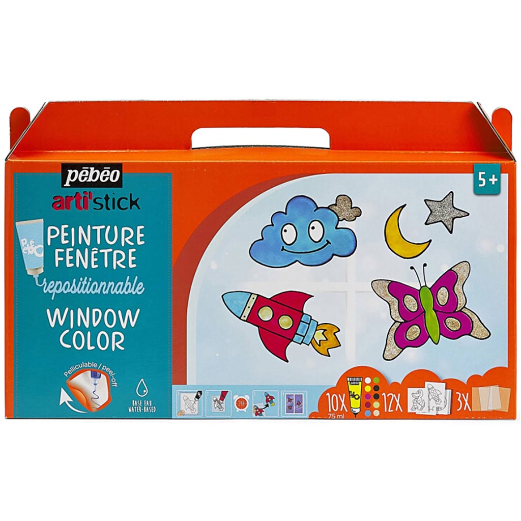 Pébéo repositionable window paint set, Arti&