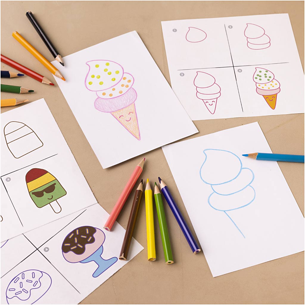 Mini Craft Kit Drawing, Sweet things, 1 pack-boobam
