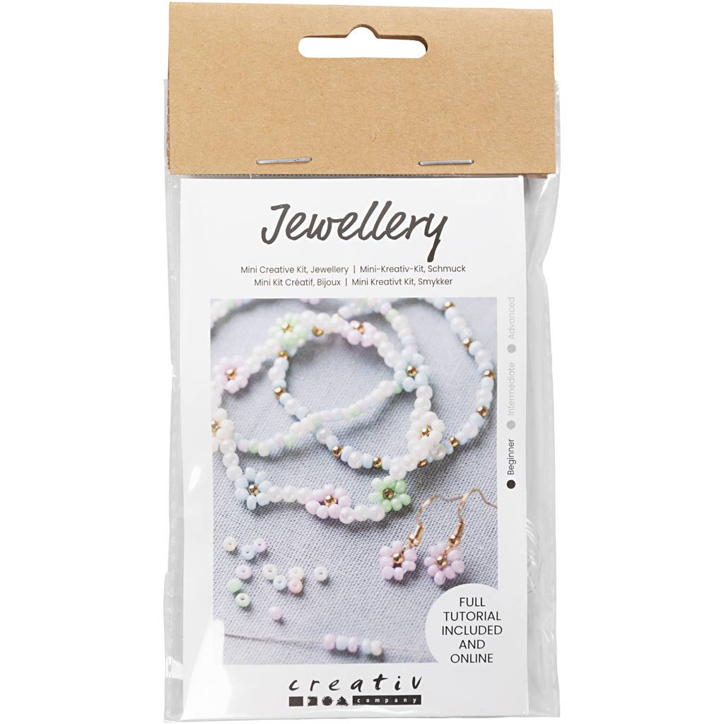 Mini Craft Kit Jewellery, Elastic bracelet, earring, 1 pack-boobam