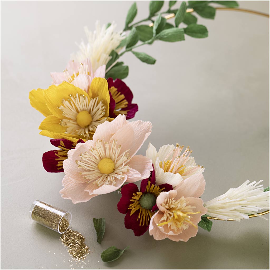 Craft Kit Crepe Paper, Wreath, Crêpe ratio: 180%, 1 pack-boobam