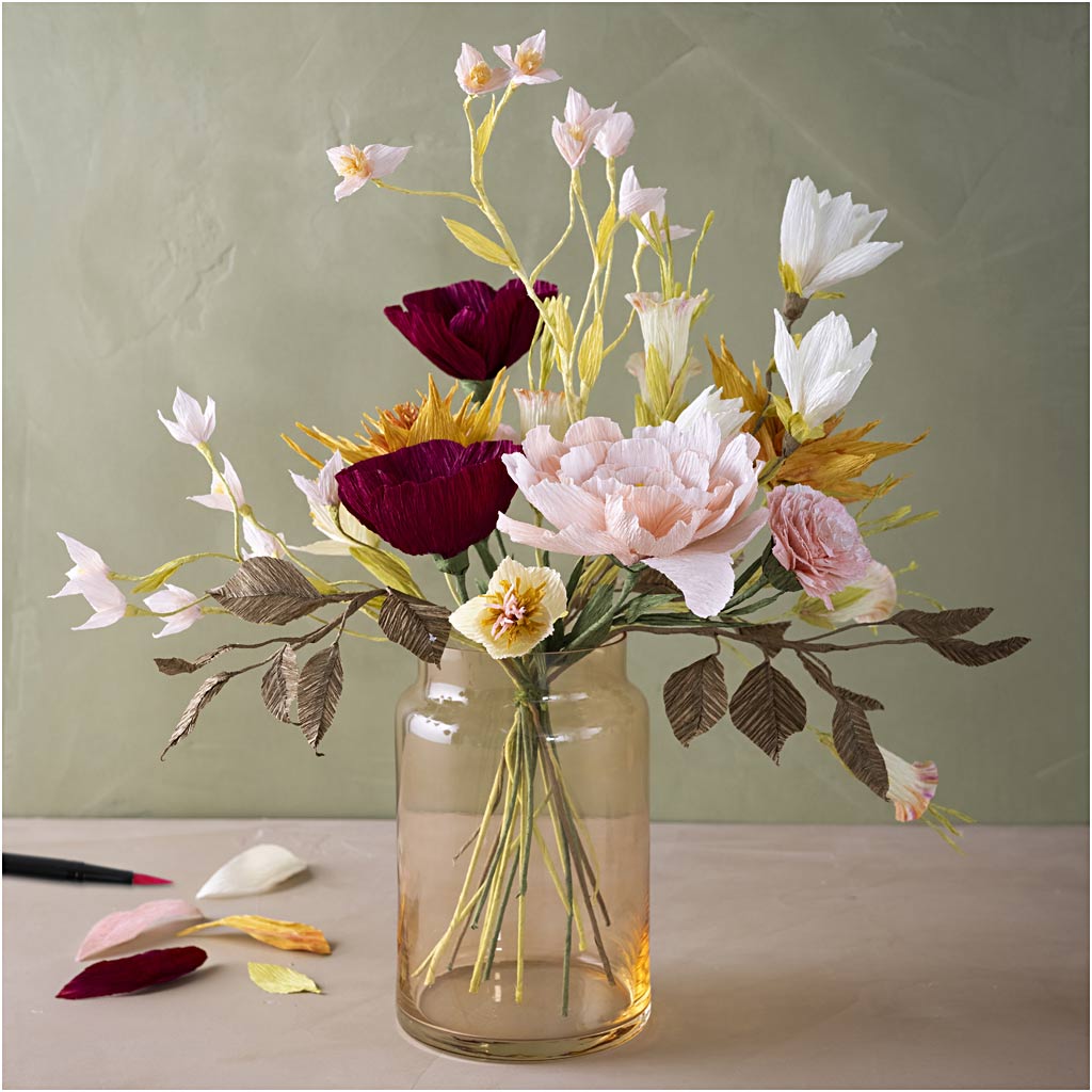 Craft Kit Crepe Paper, Bouquet, Crêpe ratio: 180%, 1 pack-boobam