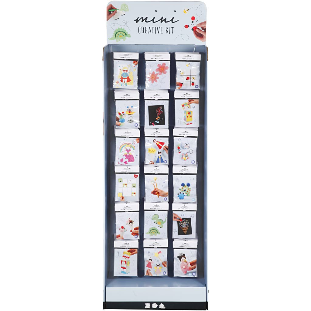 Floor display with Mini Craft Kit, H: 1500 mm, W: 580 mm, white, 108 set/ 1 pack-boobam