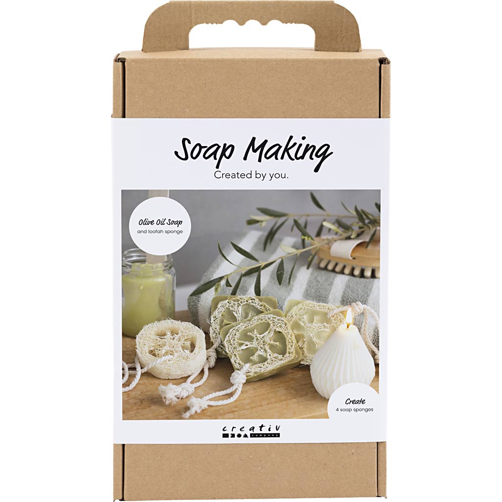Craft Kit Soap Making, Loofah, olive green, 1 pack-boobam