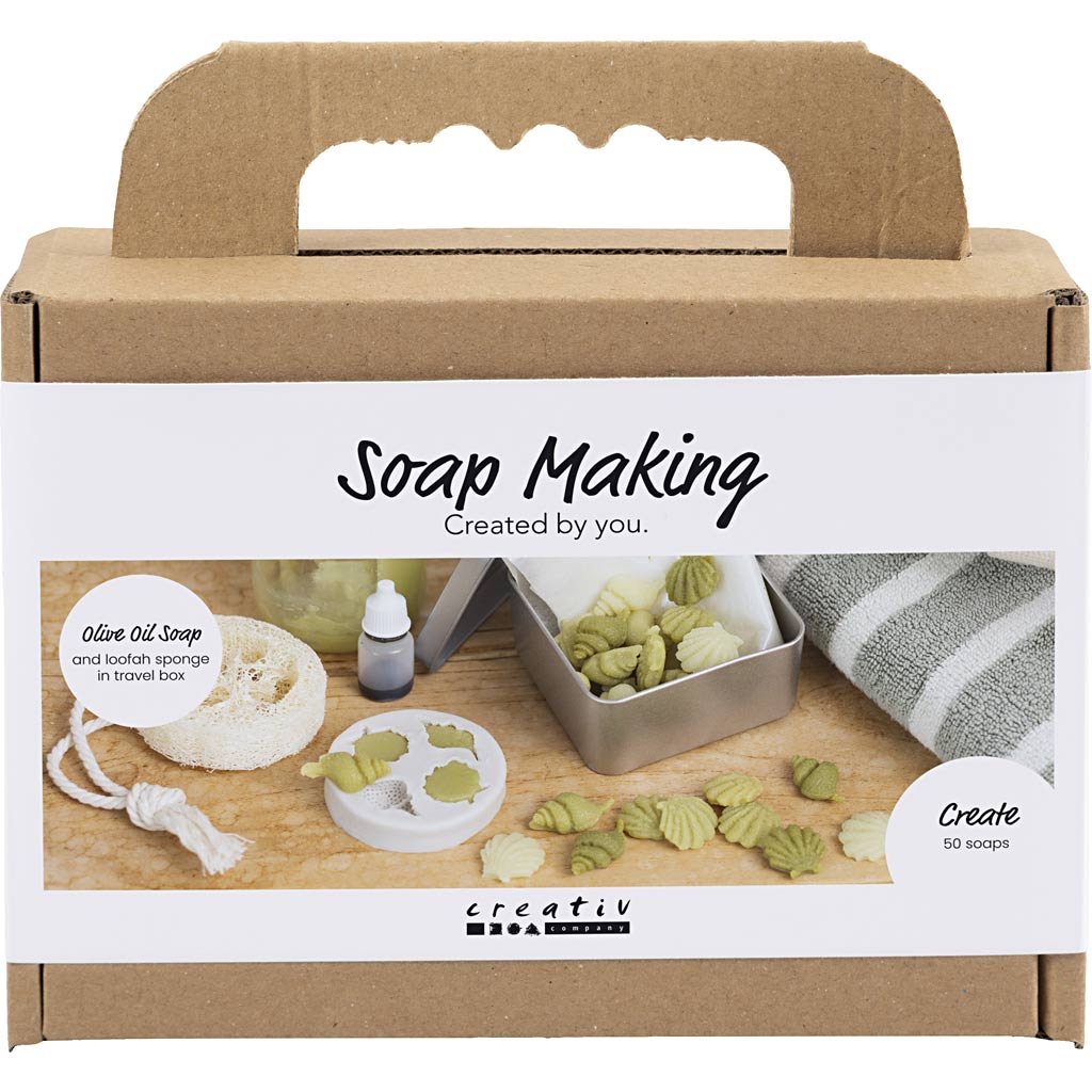 Mini Craft Kit Soap Making, Seashells, olive green, 1 pack-boobam