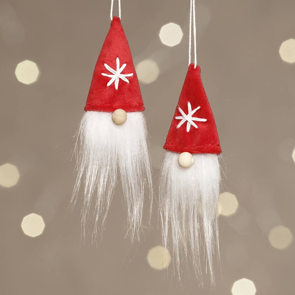Mini Craft Kit, Hanging Christmas gnome, H: 11 cm, 1 pack-boobam
