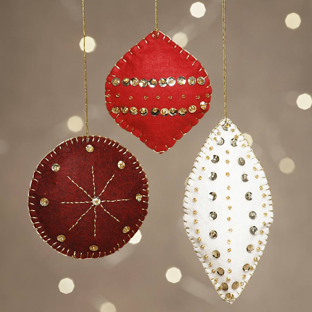 Mini Craft Kit, Felt ornaments, H: 9,5+10+15 cm, 1 set-boobam