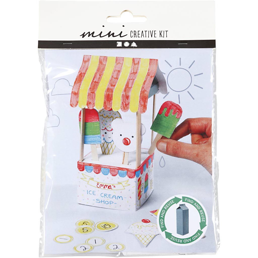 Mini Craft Kit, Milk carton ice cream parlour, 1 pack-boobam