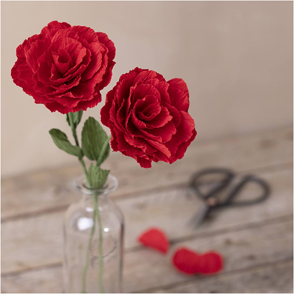 Mini Craft Kit Crepe Paper, Roses, Crêpe ratio: 180%, 105 g, 1 pack-boobam