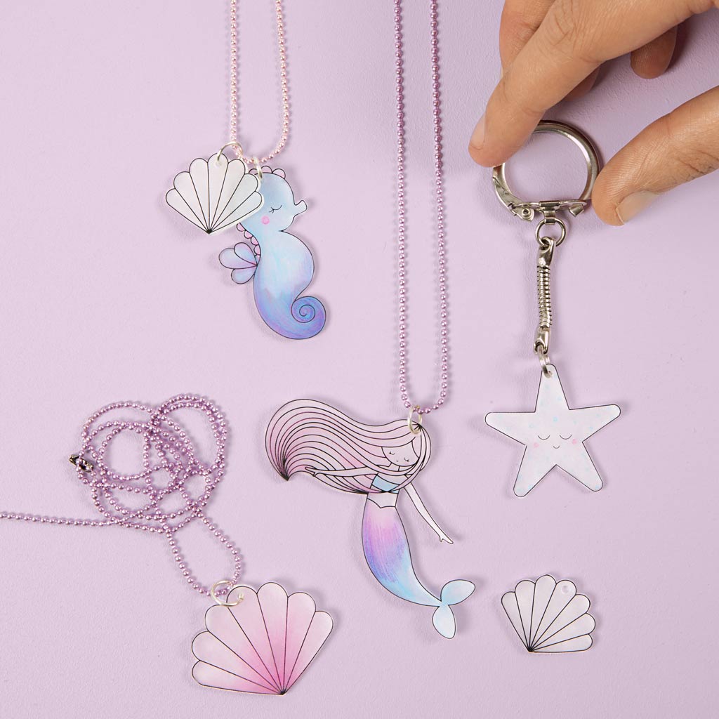 Creative kit – Jewellery-making with beads and shrink plastic sheets, 1 set-boobam
