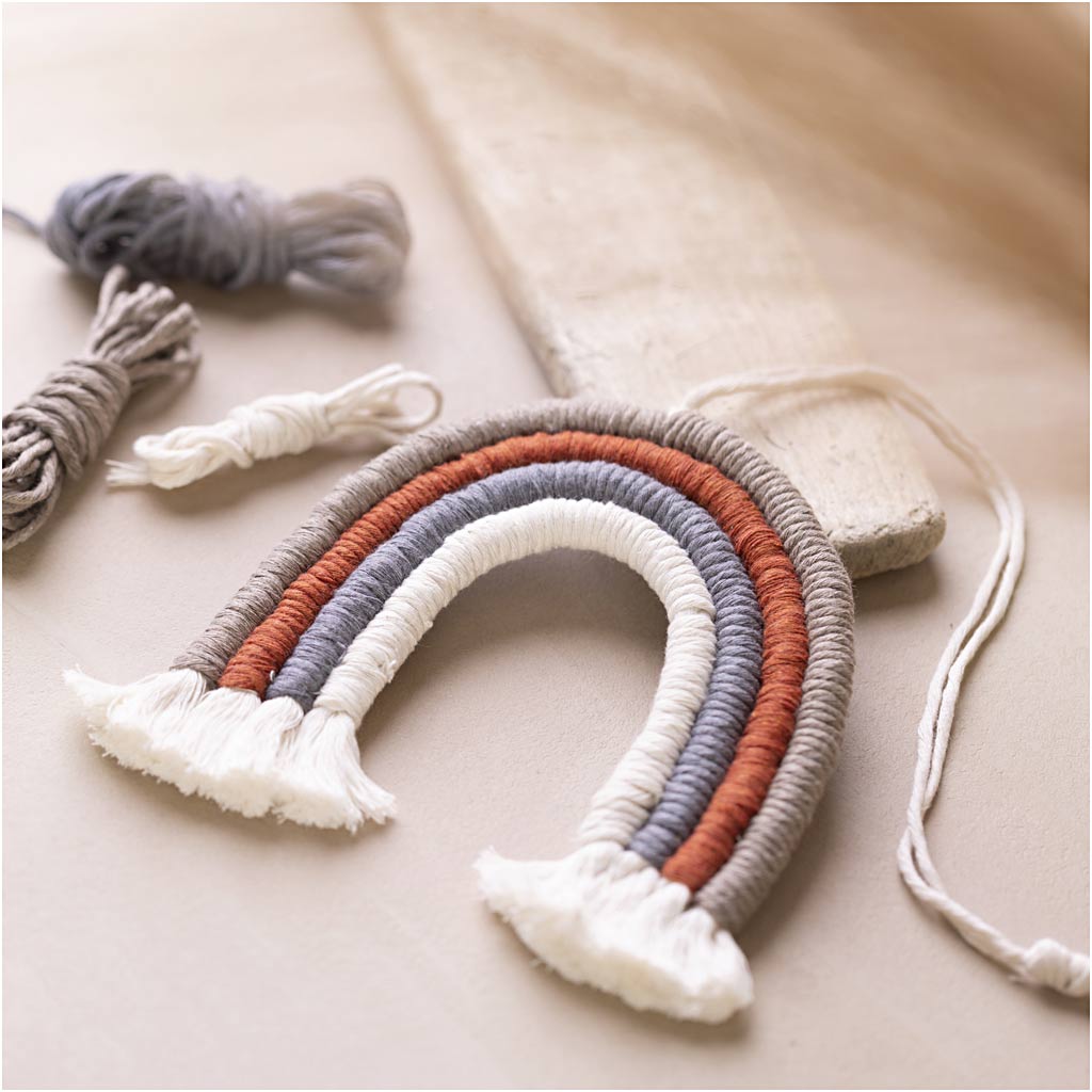 Mini Craft Kit Macramé, Rainbow, 1 pack-boobam