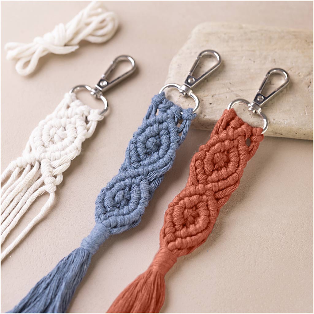 Mini Craft Kit Macramé, Key rings, 1 pack-boobam