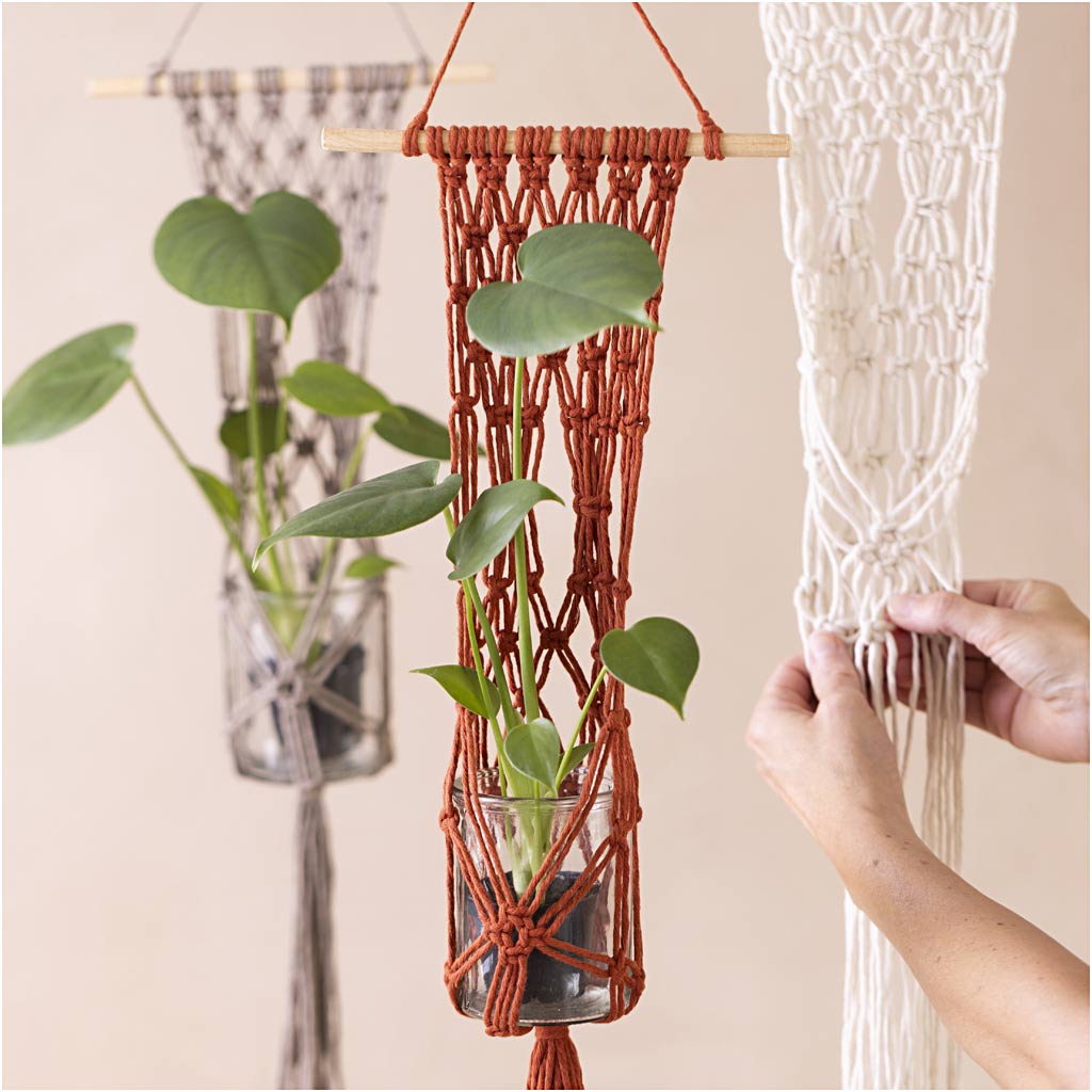 Craft Kit Macramé, Flower hanger, 1 pack-boobam