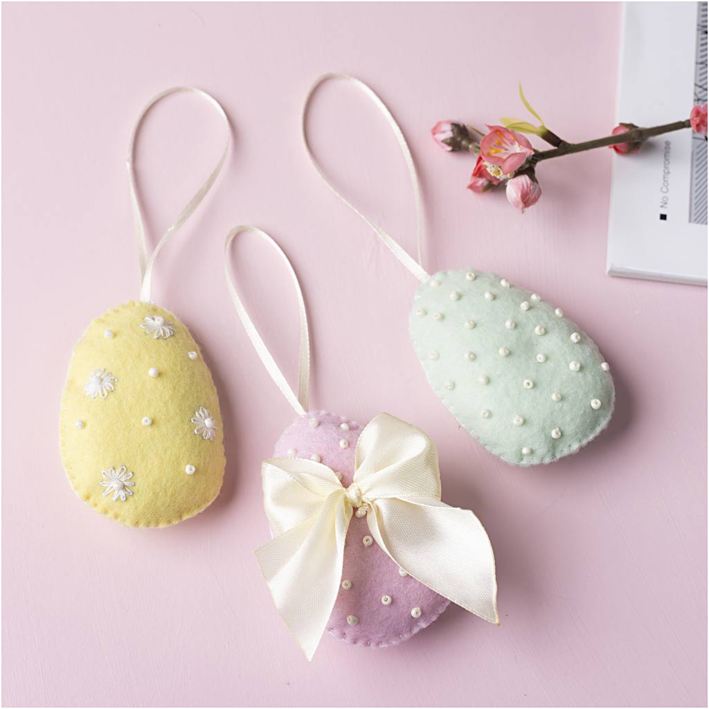 Mini Craft Kit Sewing, Easter eggs, pastel colours, 1 pack-boobam