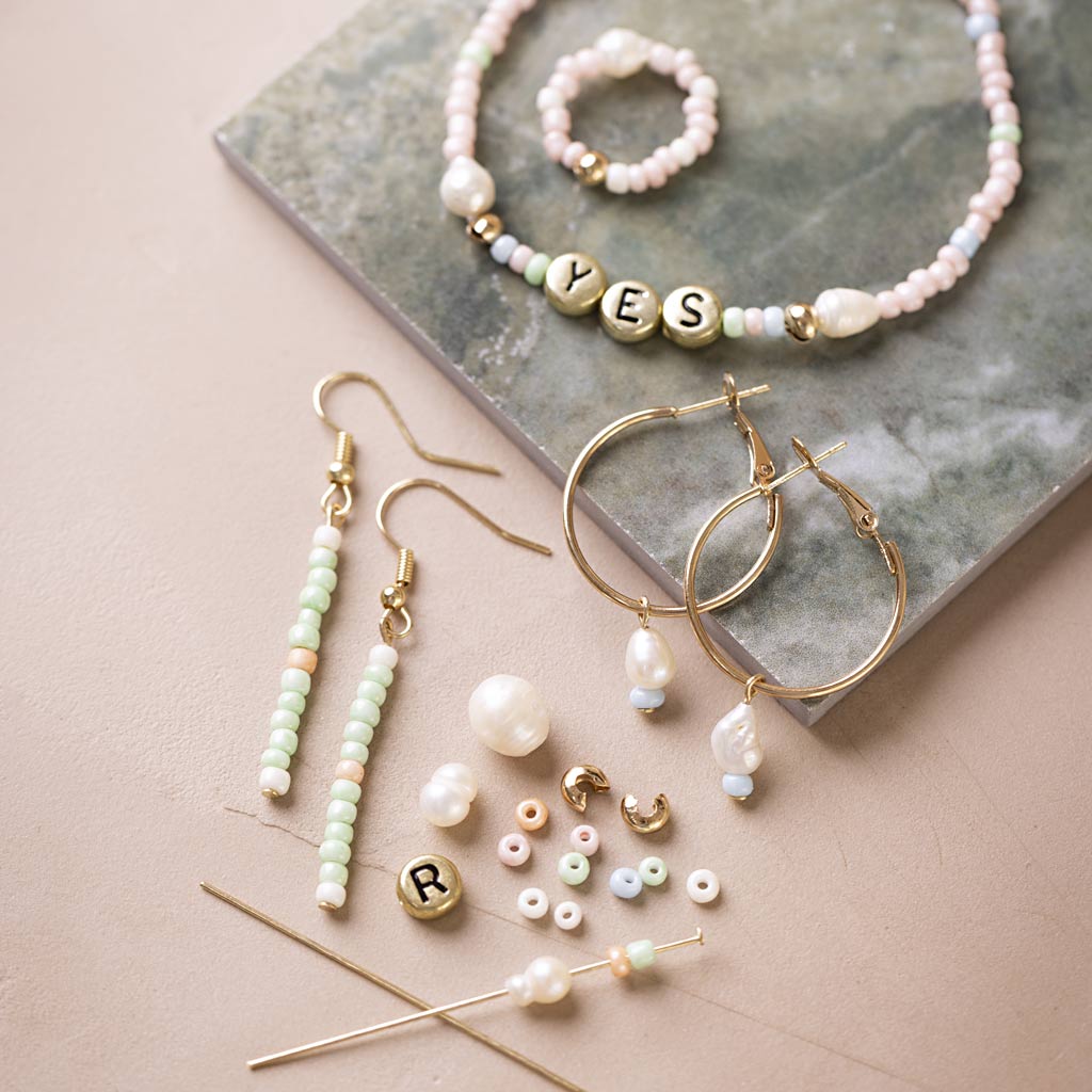 Craft Mix Jewellery, Freshwater pearls, ca. 1100+ pc, mute colours, 1 pack-boobam
