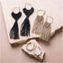 Mini Craft Kit Macramé, Earrings, black, olive-brown, sand, 1 pack-boobam