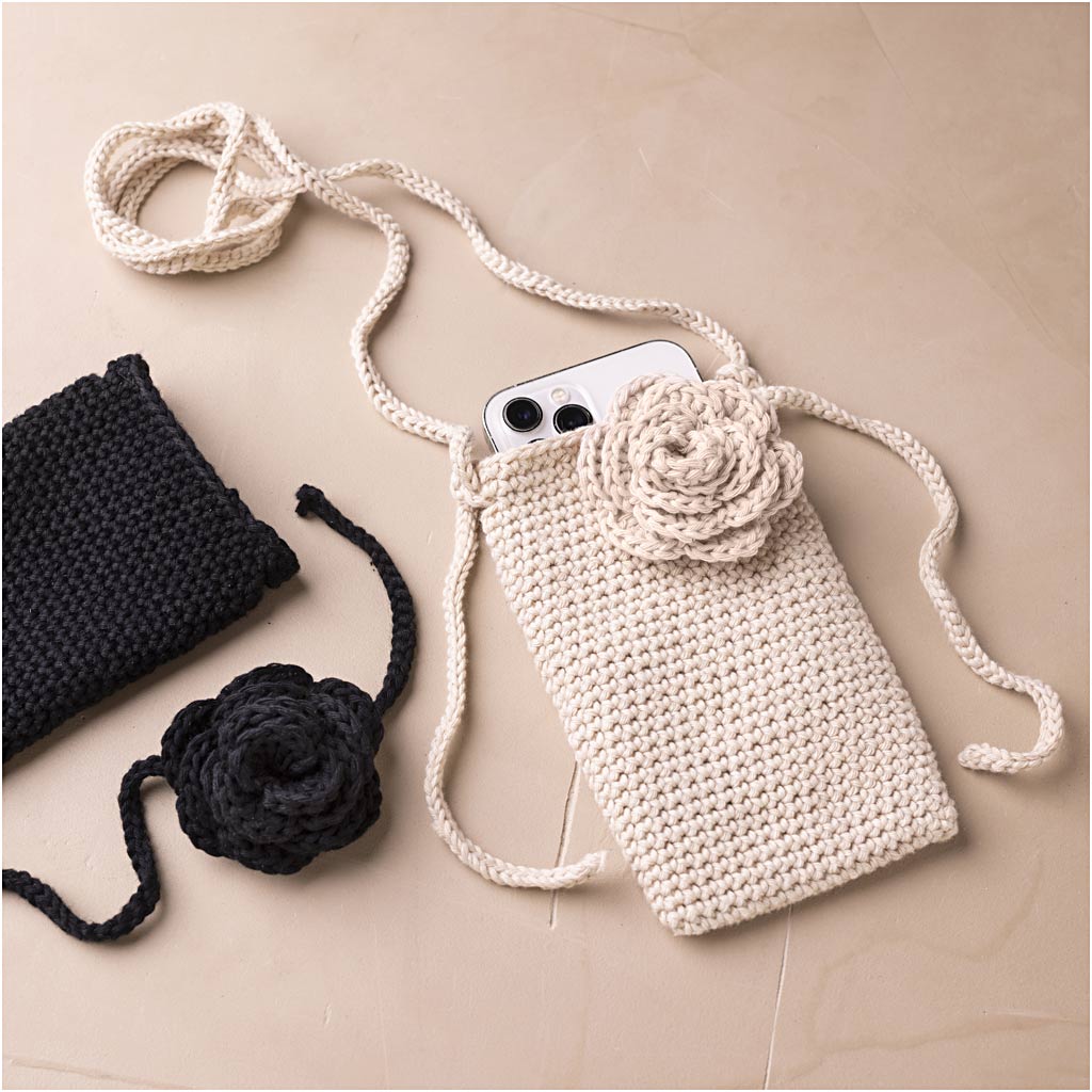 Mini Craft Kit Crochet, Bag with Rose, 1 pack-boobam