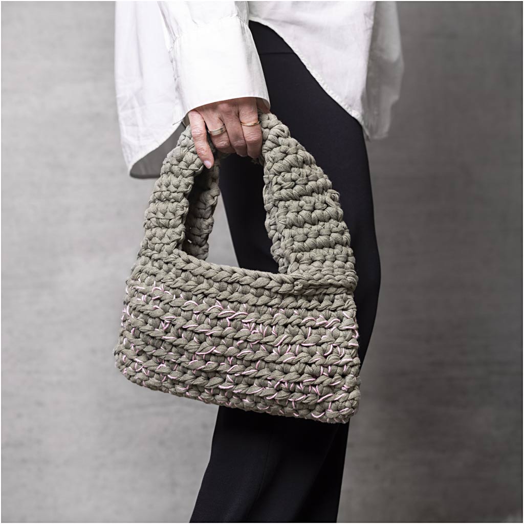 Craft Kit Crochet, Chunky Bag, olive green, 1 pack-boobam