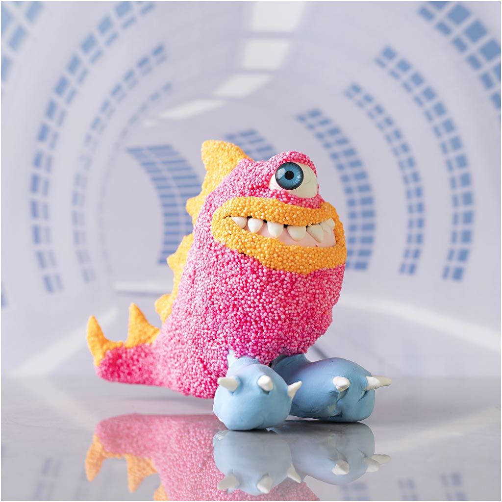 Mini Craft Kit Modelling, Monster Freddy, neon pink, 1 pack-boobam
