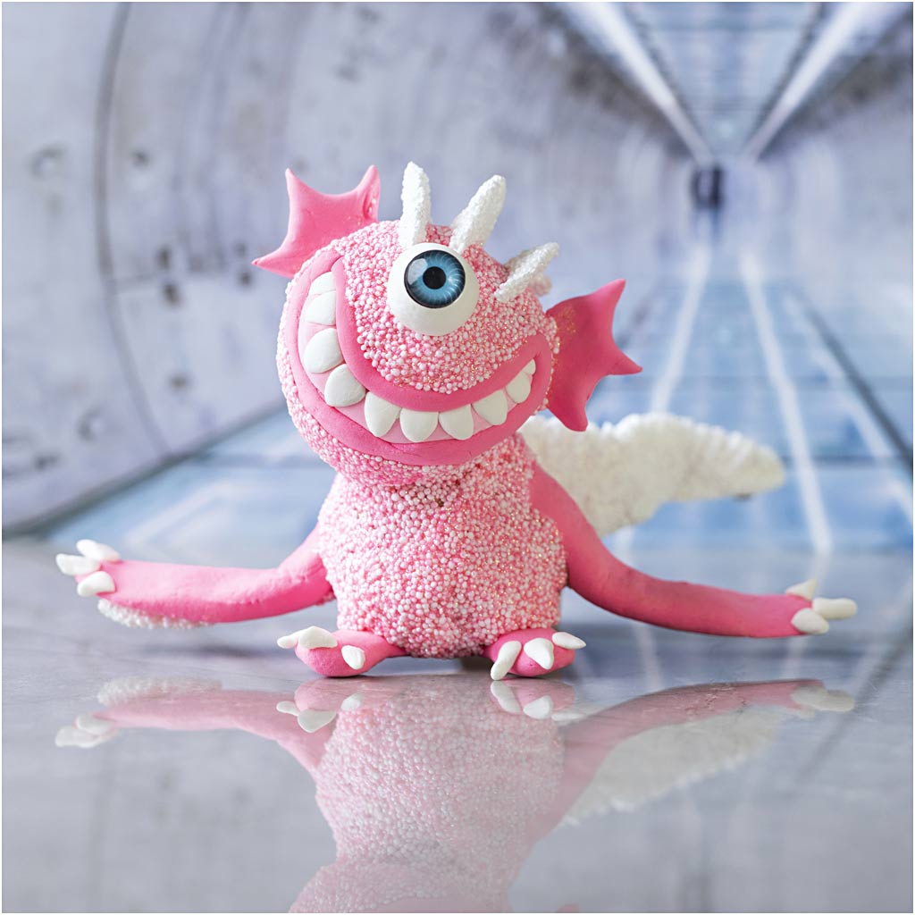 Mini Craft Kit Modelling, Monster Sally, light pink, 1 pack-boobam