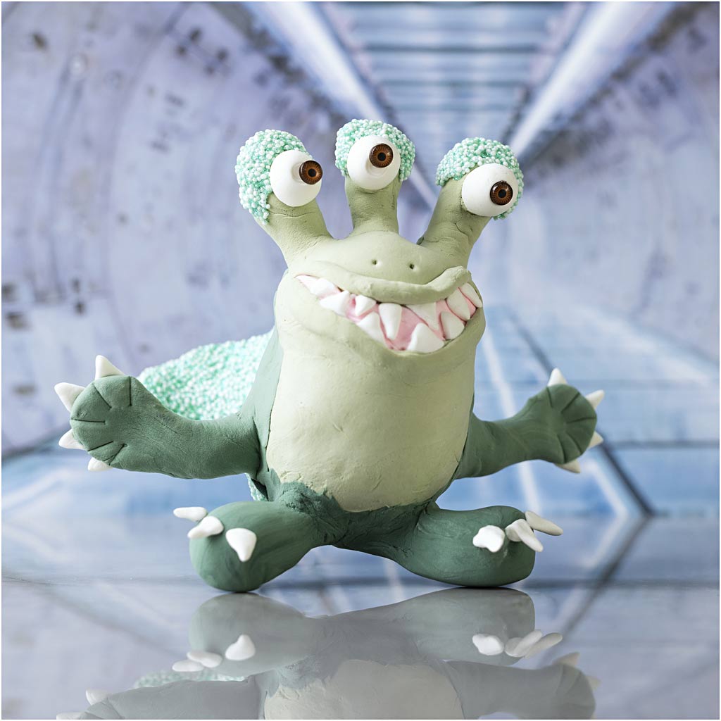 Mini Craft Kit Modelling, Monster Lulu, light green, dark green, 1 pack-boobam